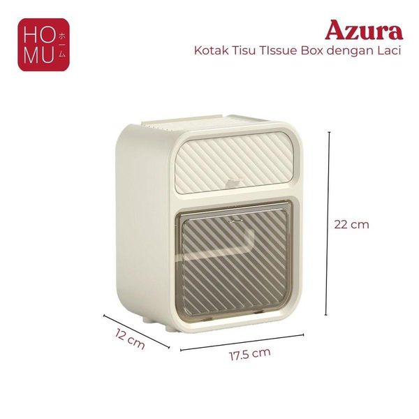 HOMU - AZURA Toilet Roll Holder Tahan Air / Kotak Tisu TIssue Box dengan Laci / Kotak Aksesoris