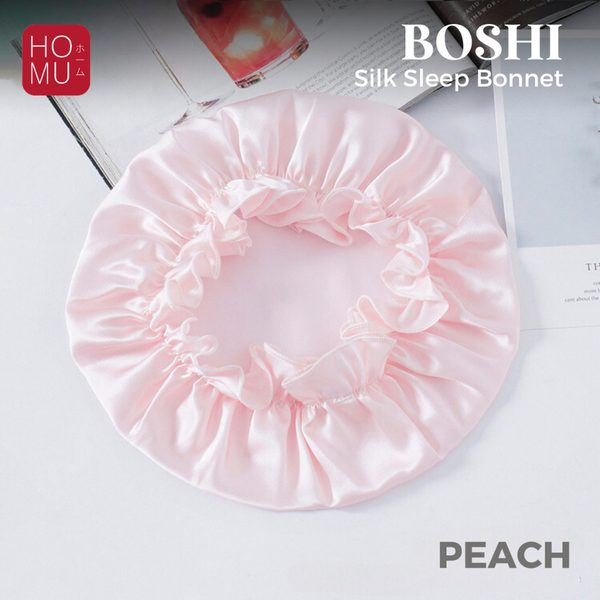 HOMU Boshi Silk Sleep Bonnet Topi Tidur 100% Sutra Organik Natural NightCap
