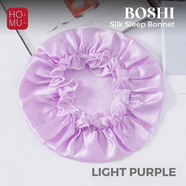HOMU Boshi Silk Sleep Bonnet Topi Tidur 100% Sutra Organik Natural NightCap