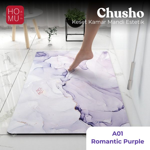 HOMU CHUSHO Stylish Bathroom Mat Keset Kamar Mandi Dapur Diatomite Lembut Anti Slip Cepat Kering