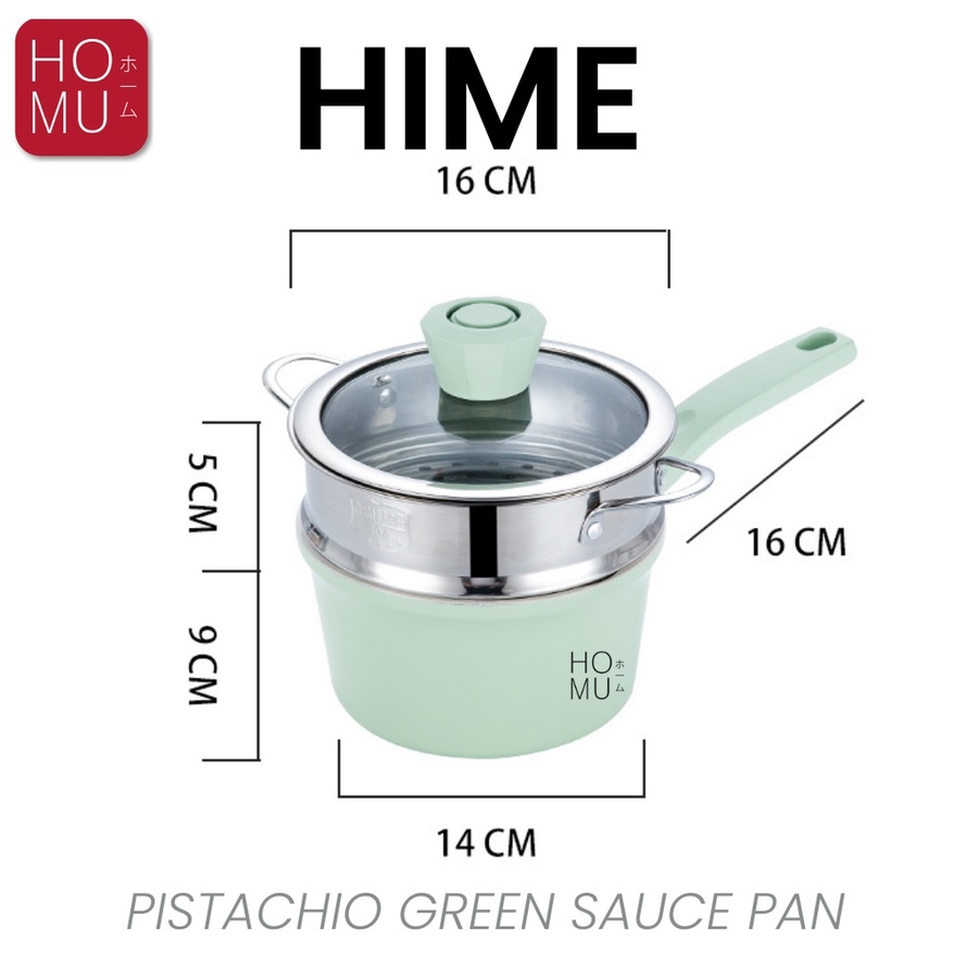 HOMU HIME Ceramic Non Stick Sauce Pan Milk Pot Wajan Anti Lengket Diamond Sparkle Tahan Lama