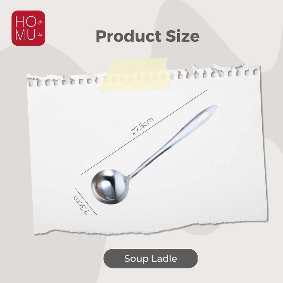 HOMU Hishaku Stainless Soup Ladle Strainer Centong Sup Sendok Kuah Saringan HotPot