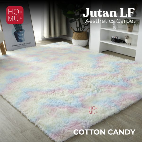 HOMU Jutan LF Karpet Bulu Panjang Lembut Multi Warna Aesthetics Multi Color Long Fur Carpet