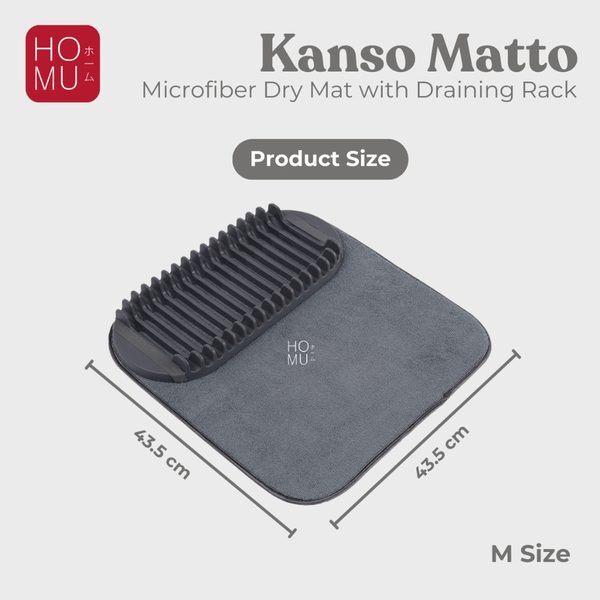 HOMU KANSO MATTO Microfiber Kitchen Drying Mat Rak Alas Pengering Piring Cangkir dan Peralatan Dapur