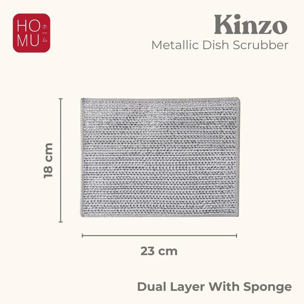 HOMU Kinzo Metallic Dish Scrubber Kain Kawat Penggosok Noda pada Piring Wajan dan Panci Anti Gores