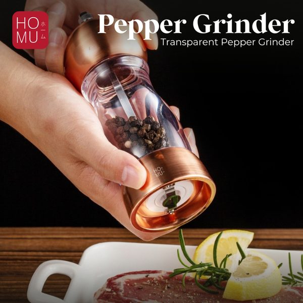 HOMU KOSHO ROKU Ceramic Pepper Grinder with Clear Acrylic Body Penggiling Lada Merica Garam Modern