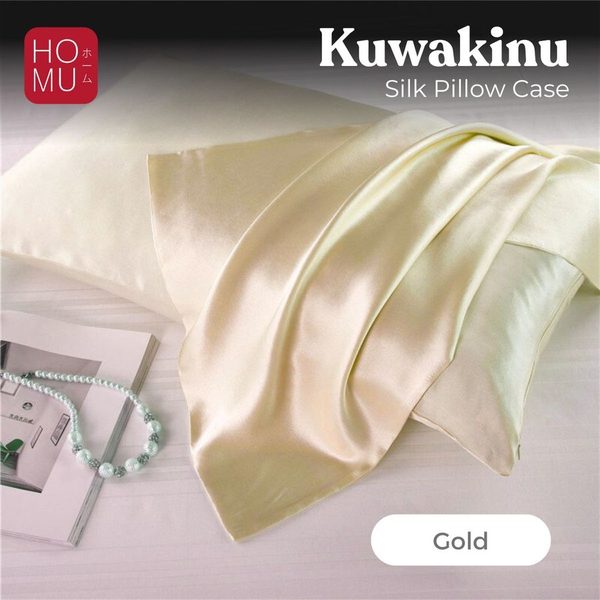 HOMU KUWAKINU 100% NATURAL MULBERRY SILK PILLOW CASE SARUNG BANTAL KEPALA SUTRA ORGANIK QUEEN SIZE