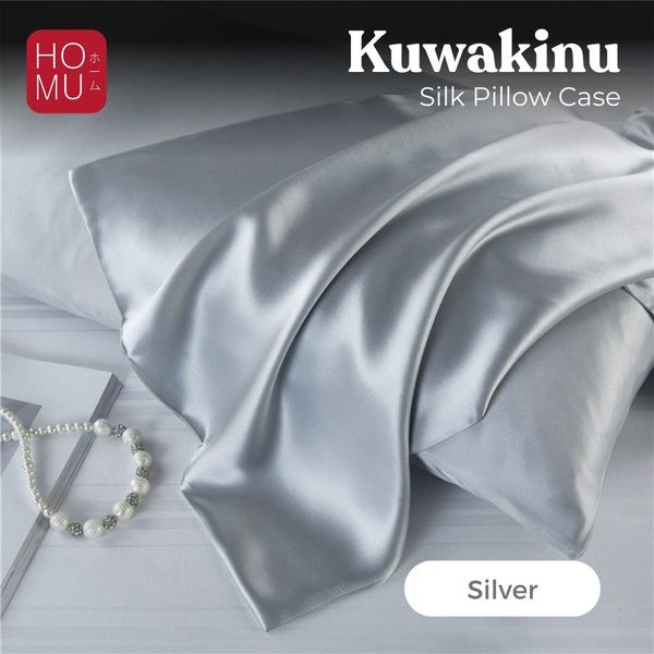 HOMU KUWAKINU 100% NATURAL MULBERRY SILK PILLOW CASE SARUNG BANTAL KEPALA SUTRA ORGANIK QUEEN SIZE