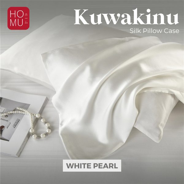 HOMU KUWAKINU 22 100% Natural Mulberry Silk Pillowcase Sarung Bantal Sutra Organik QUEEN SIZE