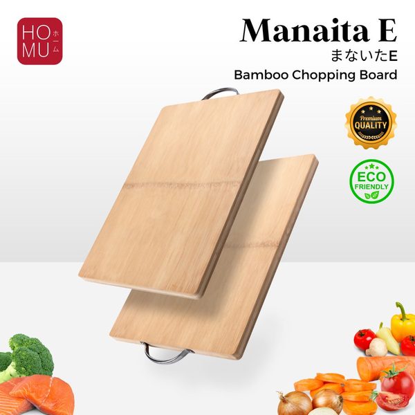HOMU Manaita E1 – Natural Bamboo No Glue Chopping Board Talenan Bambu Asli