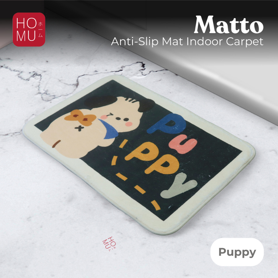 HOMU Matto Keset Kamar Bulu Domba Halus Corak Mewah Cute Print Anti-Slip Door Mat