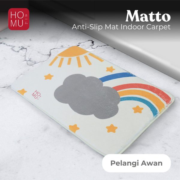 HOMU Matto Keset Kamar Bulu Domba Halus Corak Mewah Cute Print Anti-Slip Door Mat