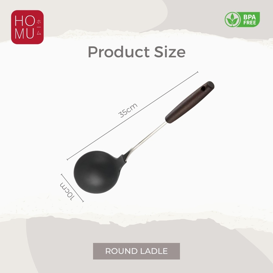 HOMU - MIDERUMI Spatula Silikon Sutil Masak Silicone Food Grade Gagang Stainless Kayu Tebal