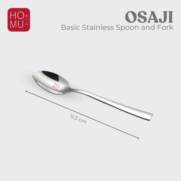 HOMU Osaji Basic Stainless Spoon and Fork Sendok Makan & Garpu Stainless