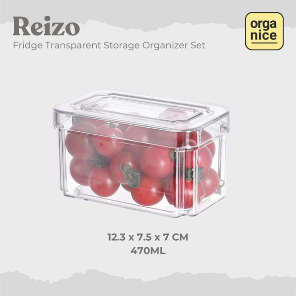 ORGANICE Reizo Premium Transparent Fridge Organizer Satuan Kotak Penyimpanan Kulkas Transparan