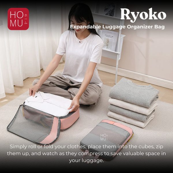 HOMU Ryoko Set 3 in 1 Expandable Luggage Travel Bag Organizer Tas Koper Rapi Tebal