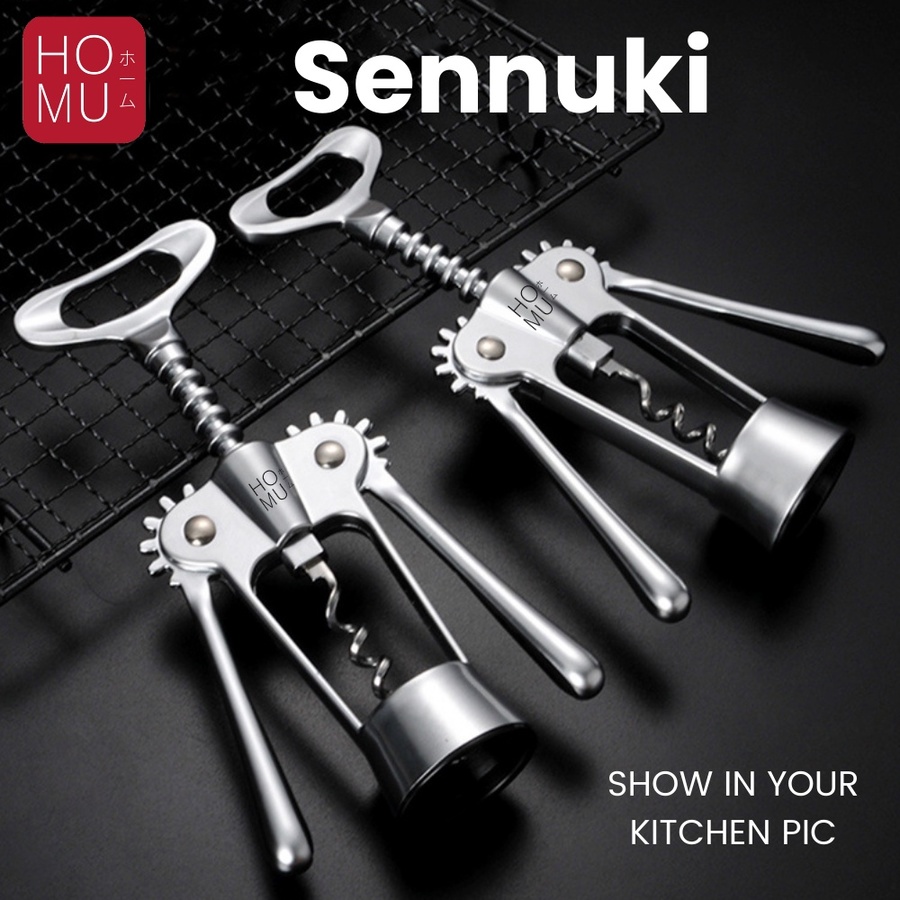 HOMU SENNUKI – Premium Wine Bottle Cork Opener Pembuka Tutup Botol Anggur Wine Manual Vintage
