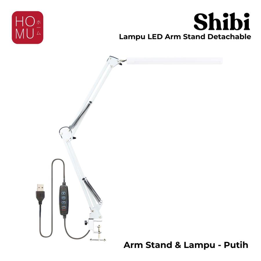 HOMU SHIBI Lampu LED Meja Super Terang untuk Arm Stand 3 Warna Detachable Table Lamp White 3 Color