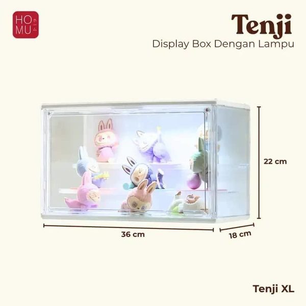HOMU TENJI – Transparent Storage Box LED PREMIUM Acrylic Action Figure Kotak Rak Pajangan Akrilik dengan Lampu LED