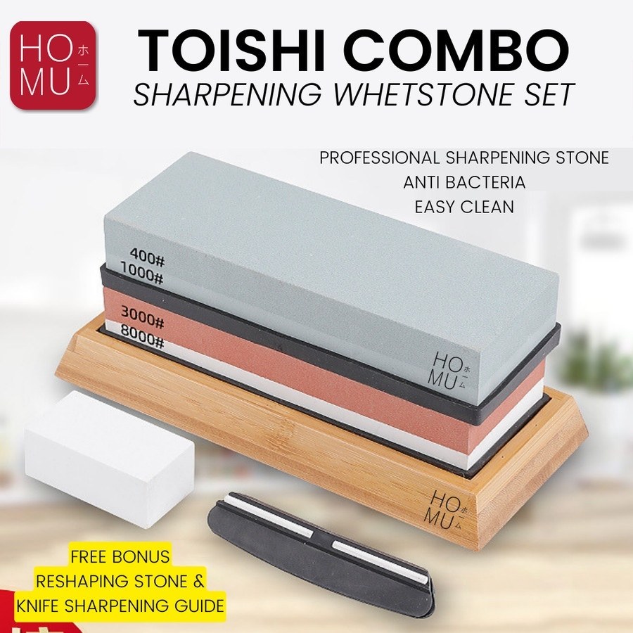 HOMU TOISHI – COMBO Set Batu Asah 6-in-1 Profesional Pengasah Pisau Super Tajam
