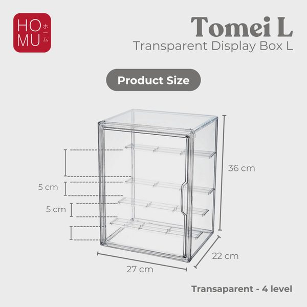 HOMU TOMEI L – Transparent Storage Display Box PREMIUM Acrylic Action Figure Kotak Rak Pajangan Akrilik
