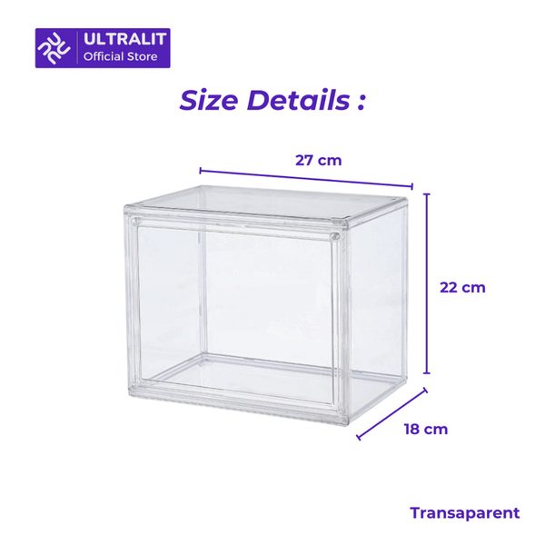 HOMU TOMEI L – Transparent Storage Display Box PREMIUM Acrylic Action Figure Kotak Rak Pajangan Akrilik