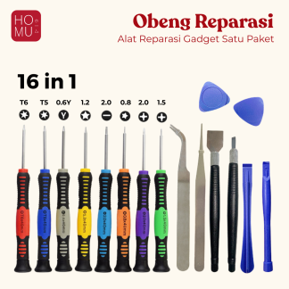 HOMU 16 in 1 Obeng Set Reparasi Handphone / Set Obeng Smartphone Tool Kit