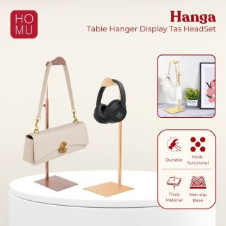 HOMU HANGA - Table Hanger Rak Gantungan Display Tas HeadSet Premium Bahan Stainless Steel Gold