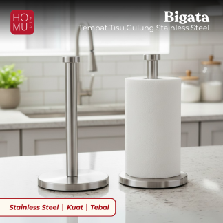 HOMU BIGATA - Tempat Tisu Kitchen Paper Roll Towel Holder Stainless Steel
