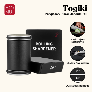 HOMU TOGIKI - Pengasah Pisau Rolling Diamond Knife Sharpener Magnetik Premium Sudut 15 dan 20 Derajat